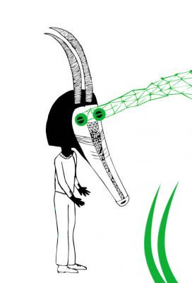 masque debout vert